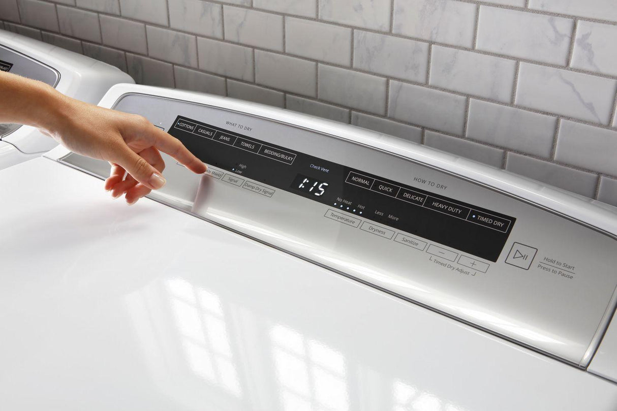 7.4 cu.ft Top Load HE Gas Dryer with AccuDry , Intuitive Touch Controls White