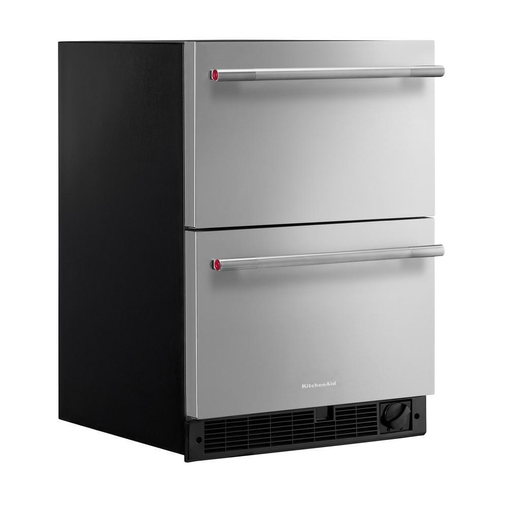 24" Stainless Steel Undercounter Double-Drawer Refrigerator/Freezer
