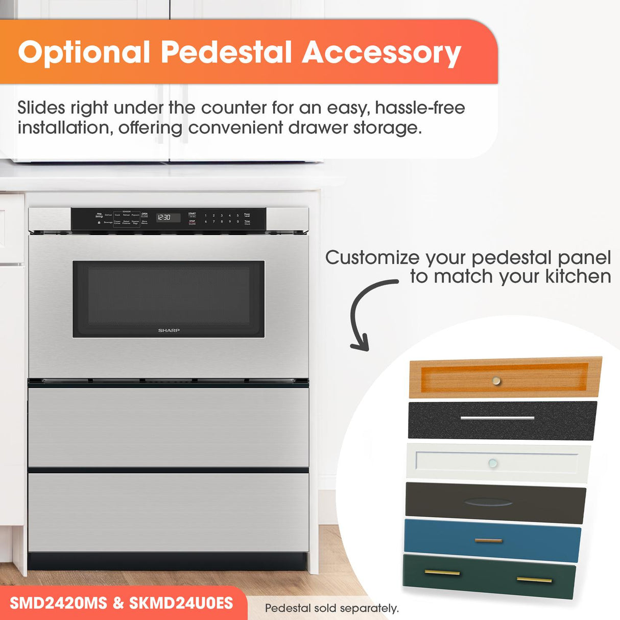 Sharp 24 in. 1.2 cu. ft. Built-In Microwave Drawer™ Oven in Stainless Steel