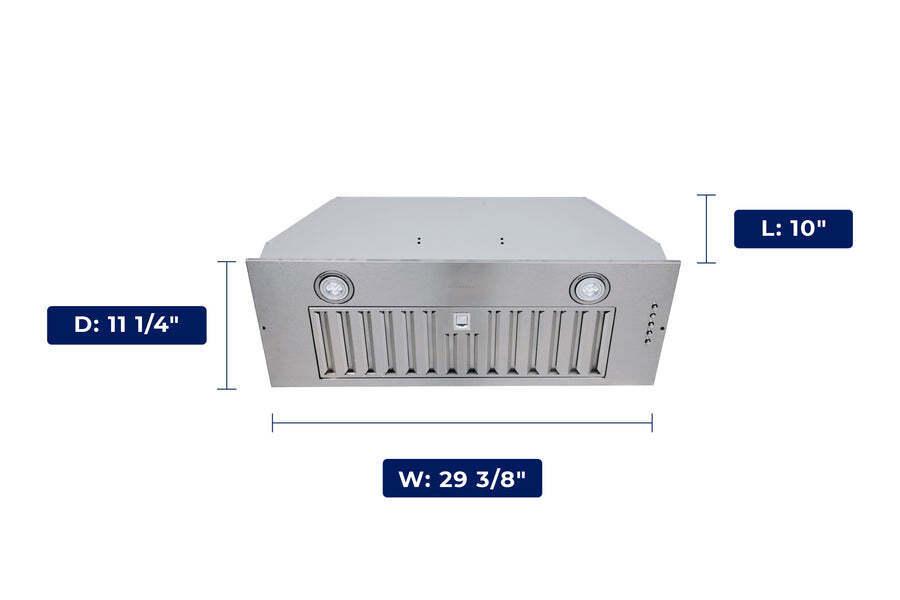 Hauslane Chef 30-in Convertible Stainless Steel Undercabinet Range Hood Insert