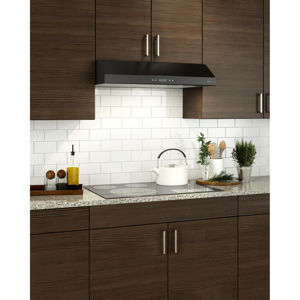 Broan® Glacier 36-Inch Convertible Under-Cabinet Range Hood, 450 Max Blower CFM, Black