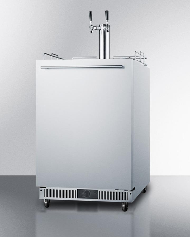 Built-in Frost-free Beer Dispenser With Dual Tap System for Two 1/6 Kegs