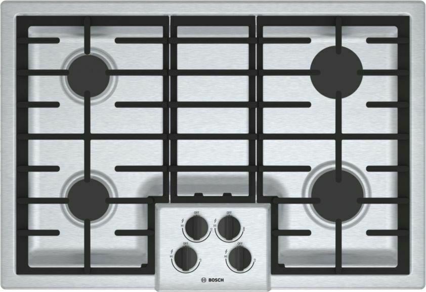 500 Series, 30" Gas Cooktop, 4 Burners, Stainless Steel