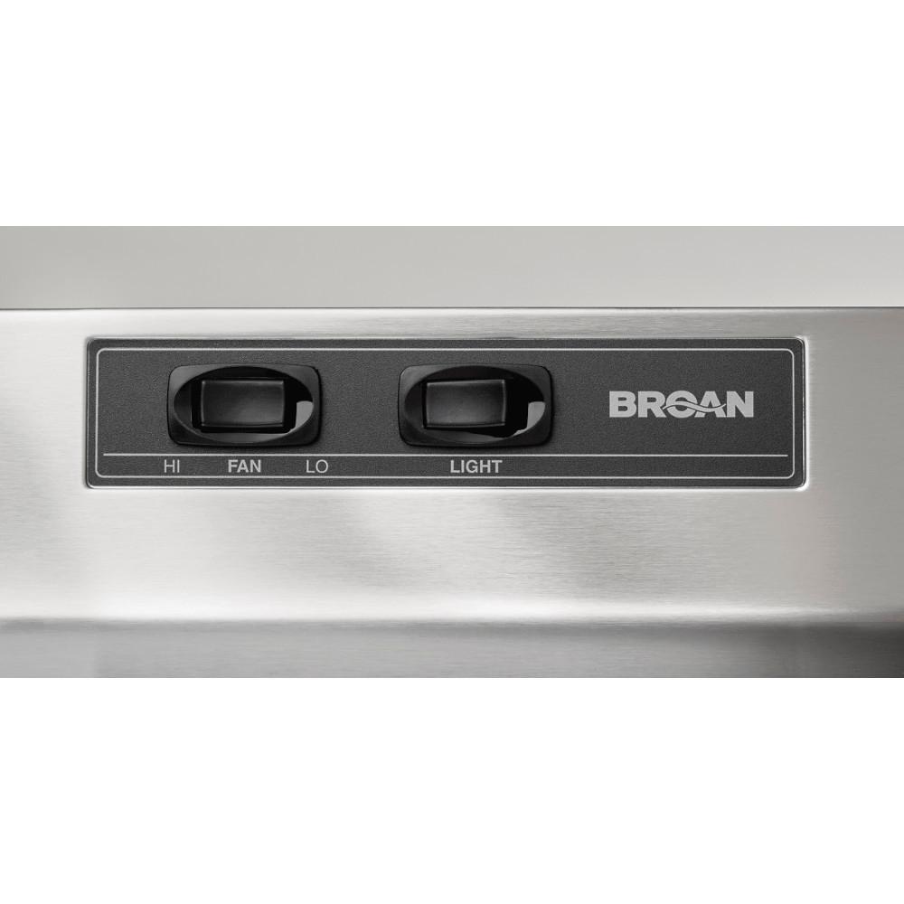 Broan® 24-Inch Ducted Under-Cabinet Range Hood, 210 MAX Blower CFM, Stainless Steel