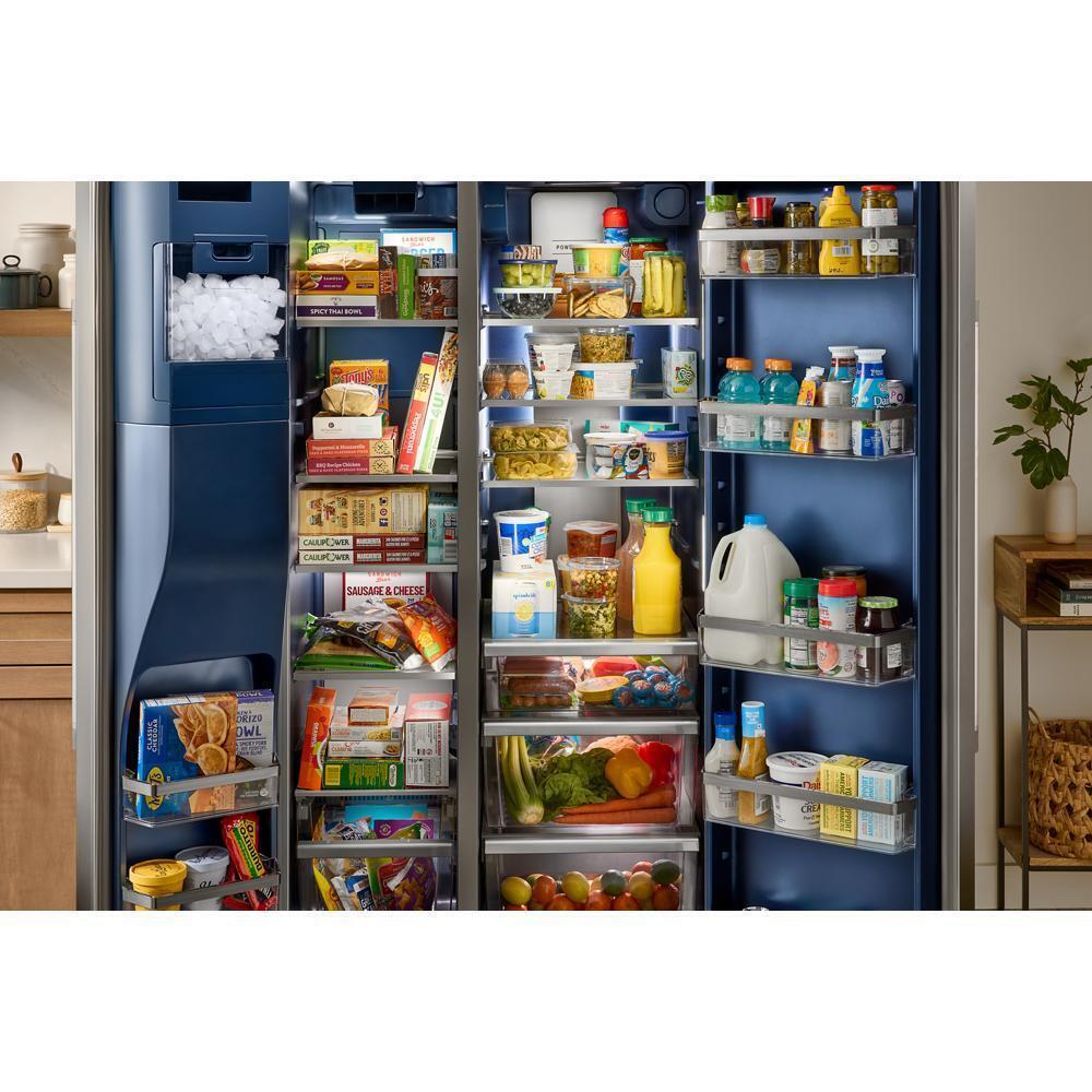 36-inch Wide Counter-Depth Side-by-Side Refrigerator with Arctic Blue Interior - 20.8 Cu. Ft.