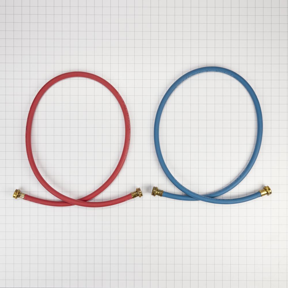 5' Rubber washer fill hoses rated 1000 PSI with 2 female connections and built-in O-Rings - 2 pack