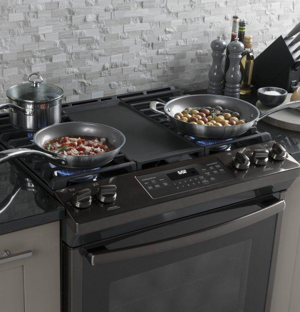 GE® 30" Slide-In Front-Control Convection Gas Range