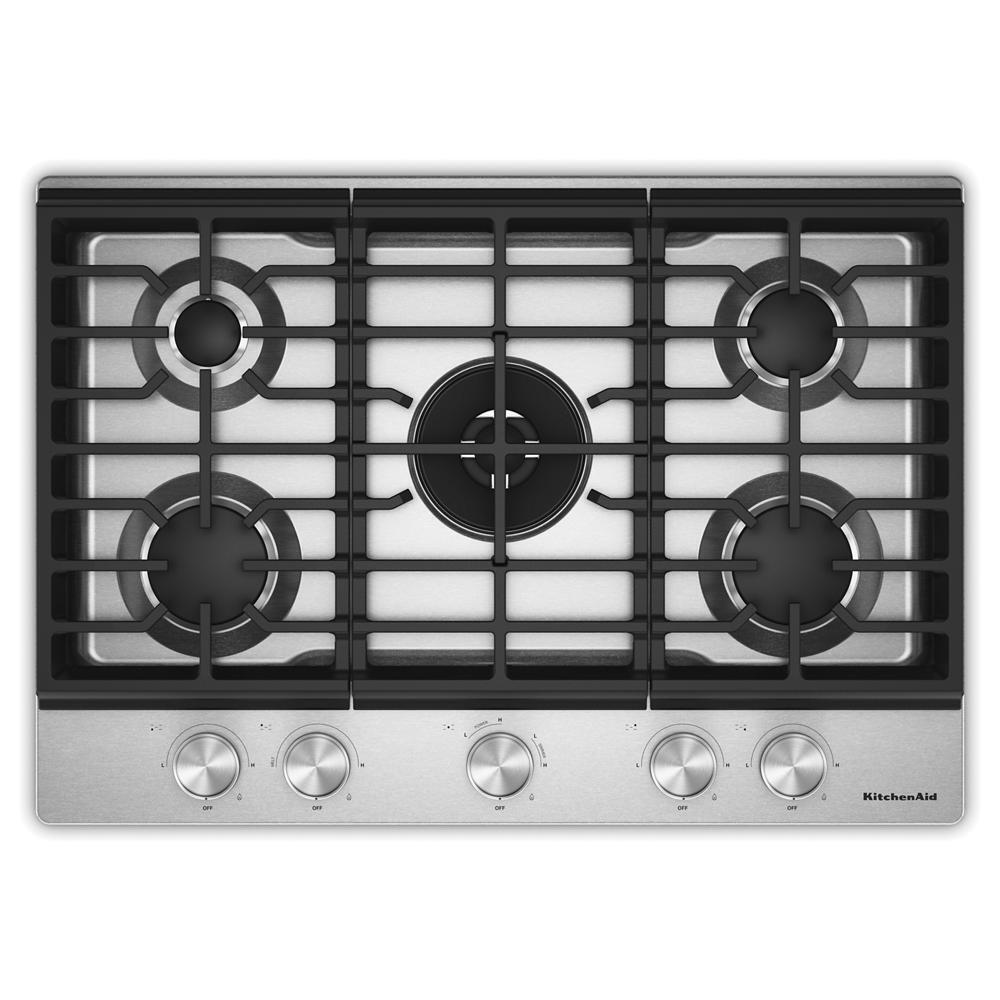 KitchenAid® 30 in. Gas Cooktop with 5 Burners and Integrated Wok Grate