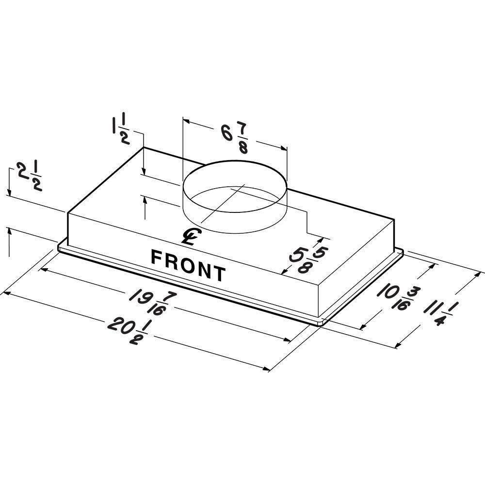 **DISCONTINUED** Broan® 20.5-Inch Custom Range Hood Power Pack, 300 Max Blower CFM, Silver Finish