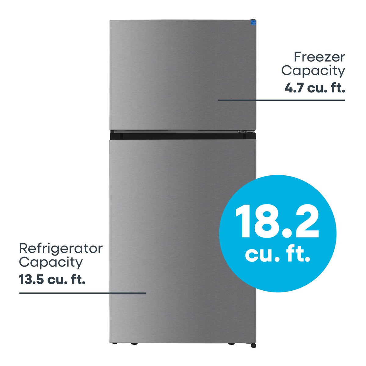 Element 18.2 cu. ft. Top Freezer Refrigerator - Stainless Steel, ENERGY STAR