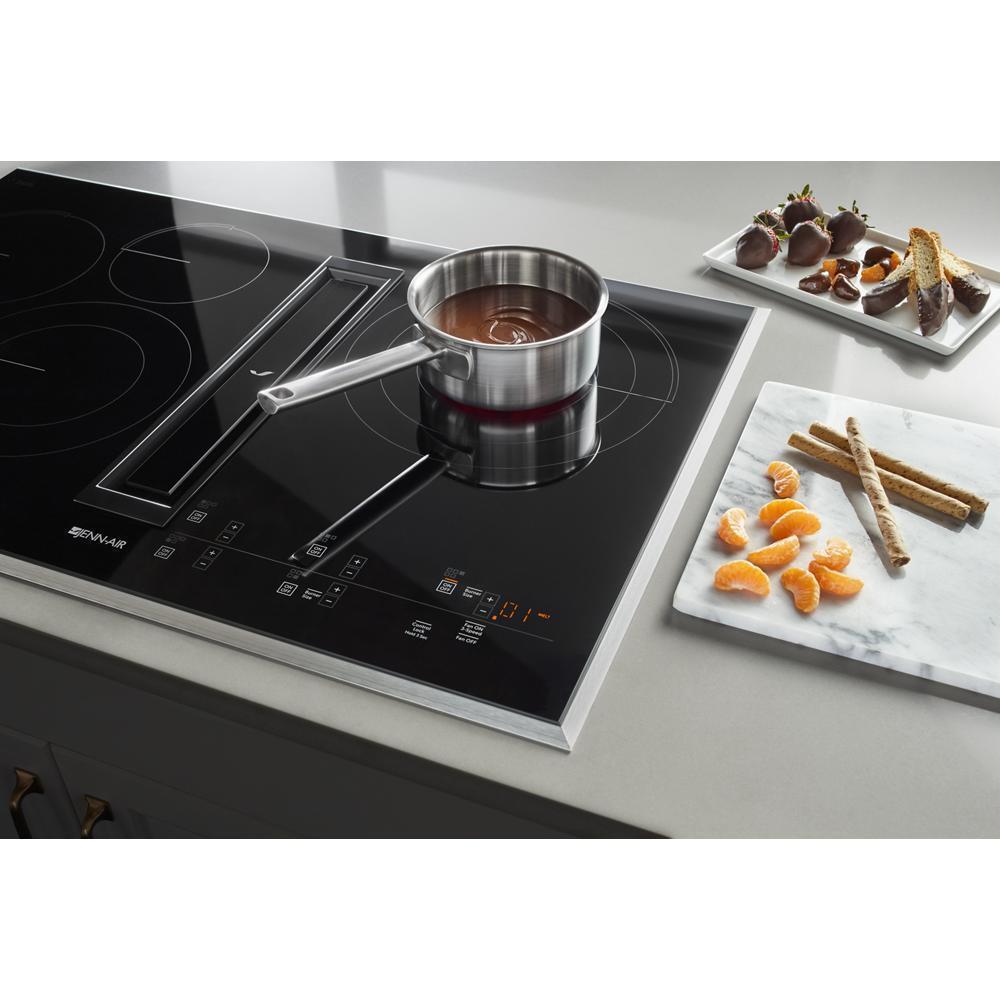 36" Oblivion Glass Electric Radiant Downdraft Cooktop with Tap Touch Controls