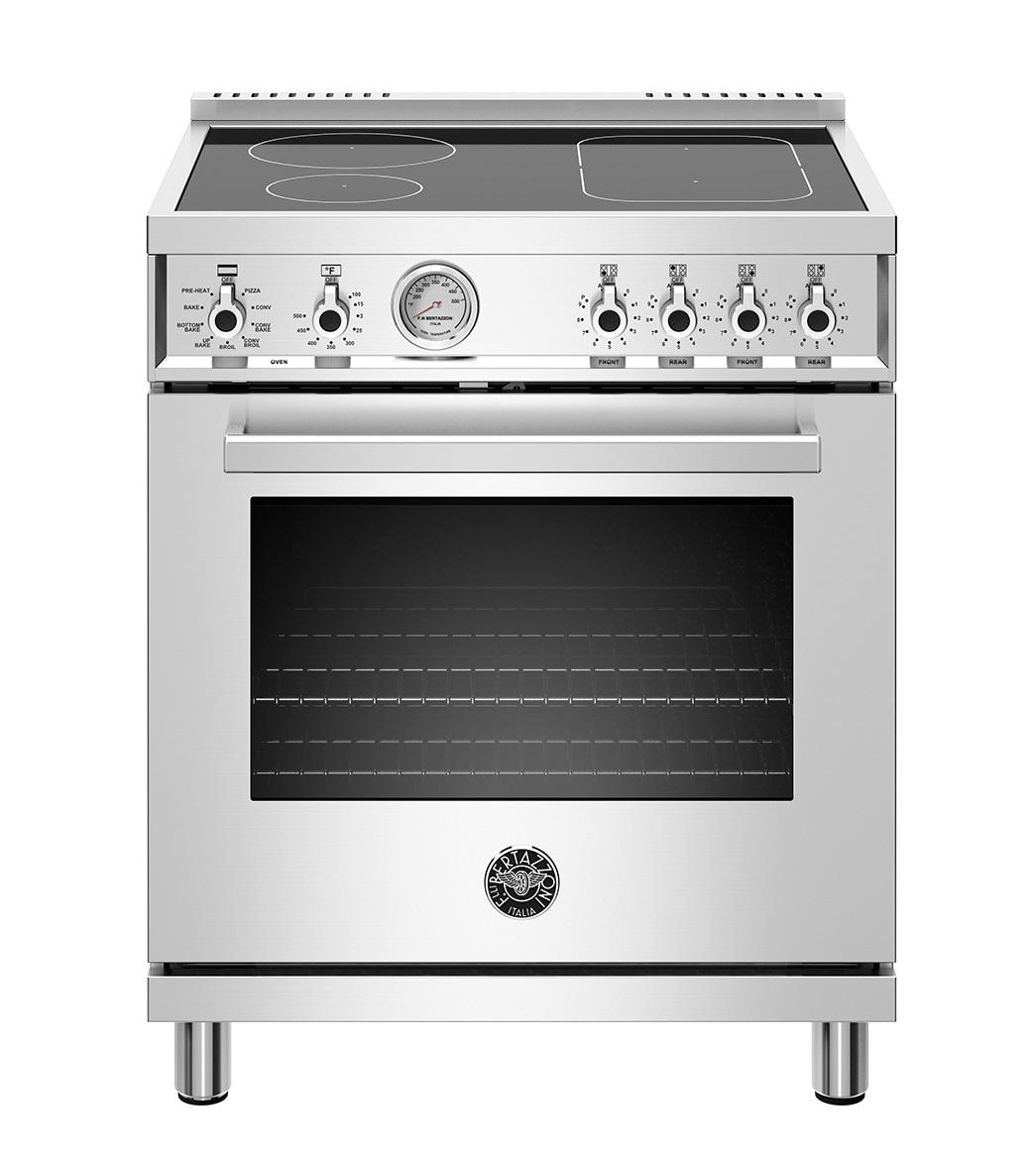 30 inch Induction Range, 4 Heating Zones, Electric Oven Stainless Steel