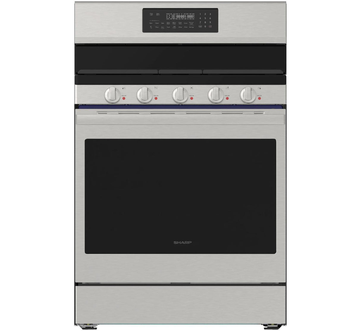 Sharp 30 in. 5 Burner 6.1 cu. ft. Freestanding Gas Range with True European Convection