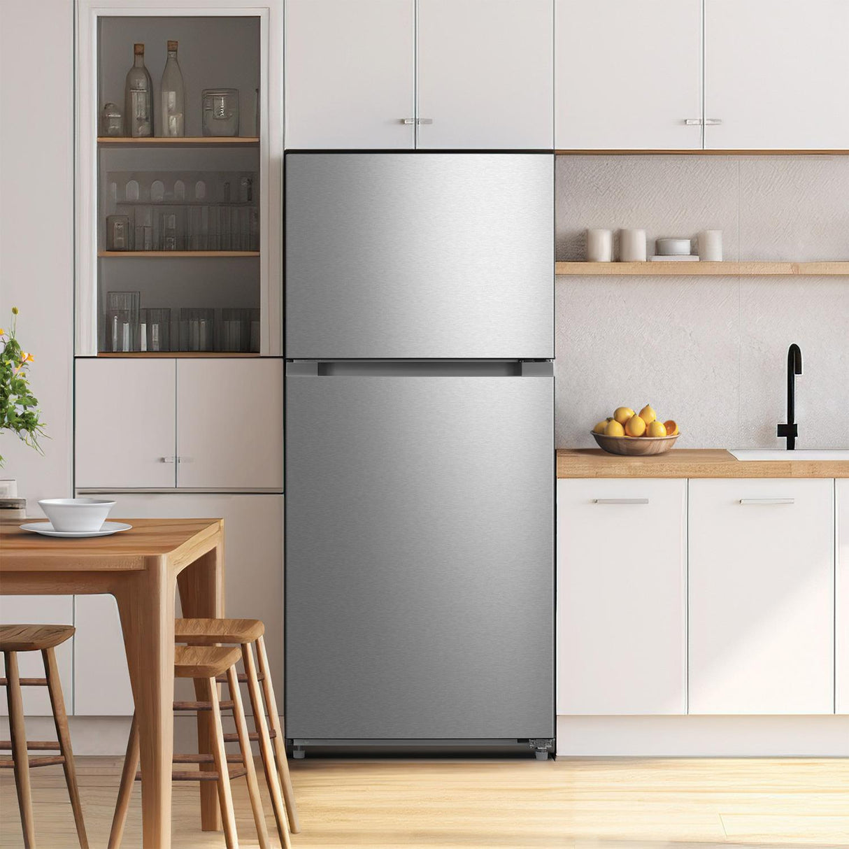 Element Electronics 18.1 cu. ft. Top Freezer Refrigerator - Stainless Steel, ENERGY STAR (ERT18CSES)