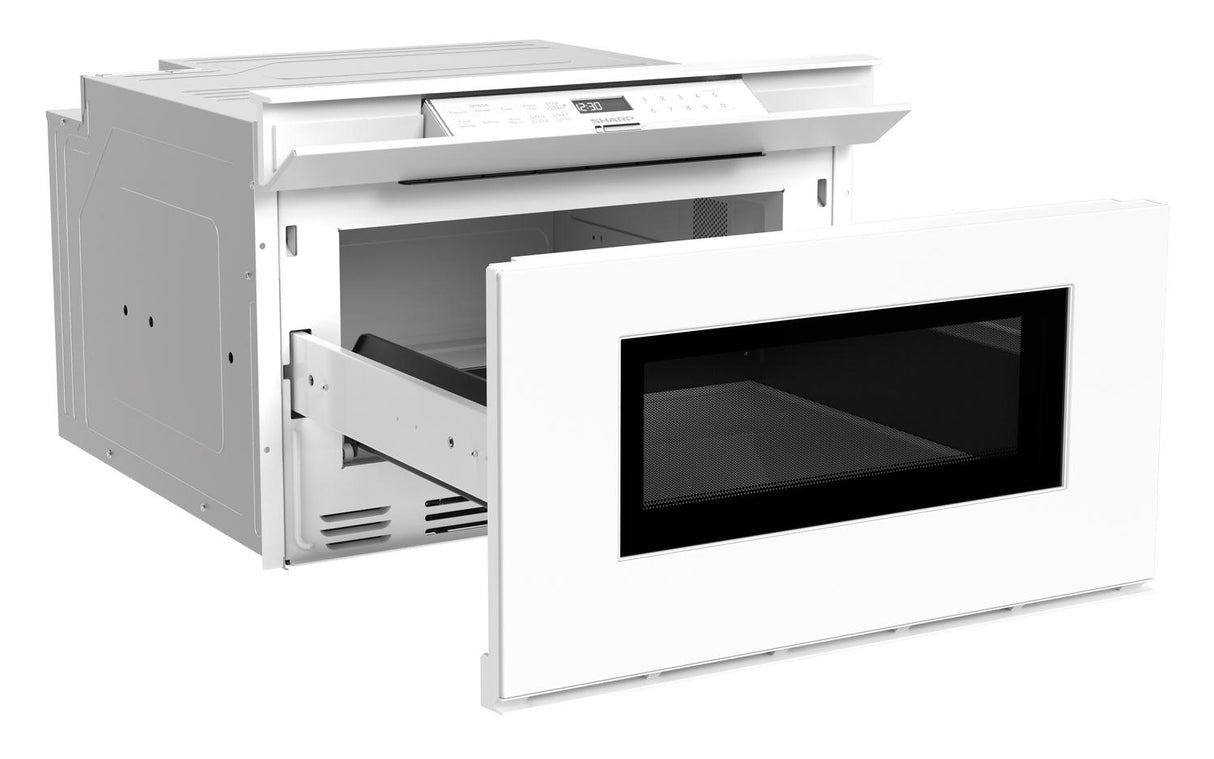 Sharp 24 in. 1.2 cu. ft. Deco Series Built-In Smart Microwave Drawer™ Oven with Easy Wave Open in White