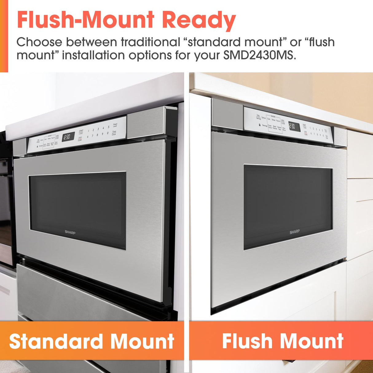 Sharp 24 in. 1.2 cu. ft. Built-In Microwave Drawer™ Oven in Stainless Steel