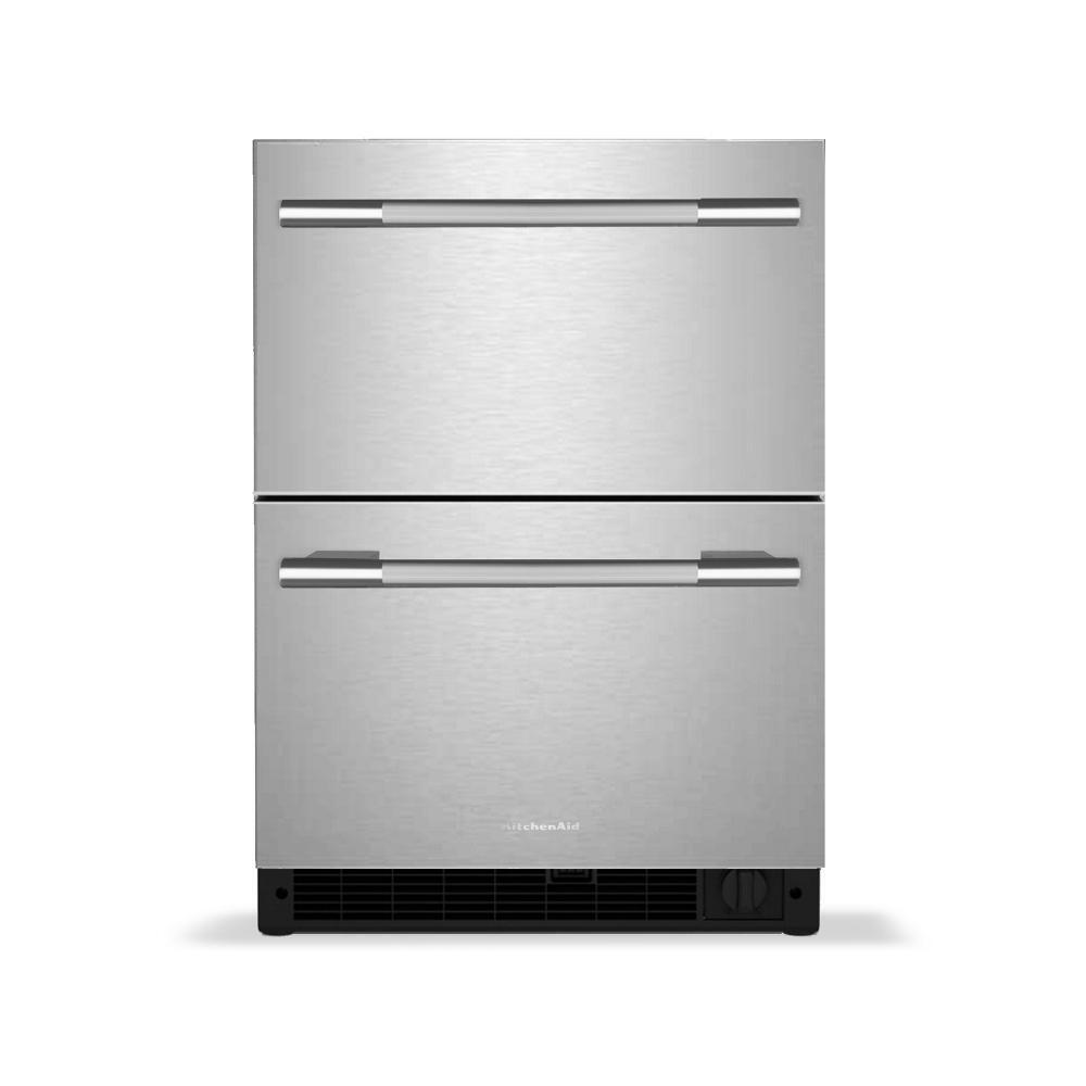 24" Stainless Steel Undercounter Double-Drawer Refrigerator/Freezer