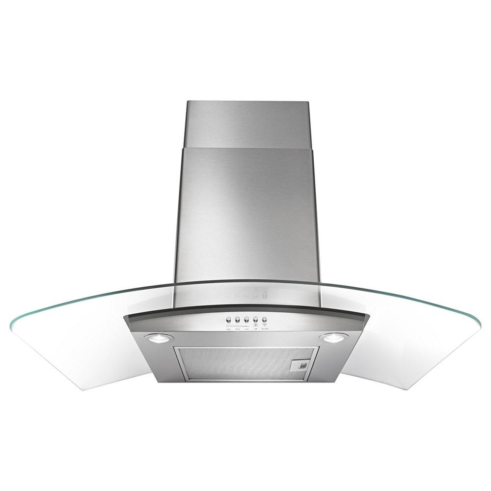 30" Concave Glass Wall Mount Range Hood - Stainless Steel