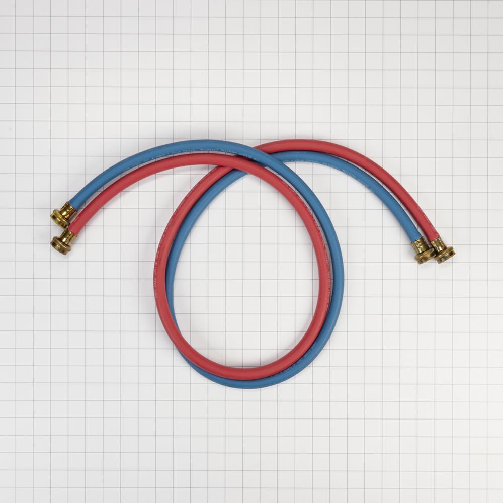 5' Rubber washer fill hoses rated 1000 PSI with 2 female connections and built-in O-Rings - 2 pack