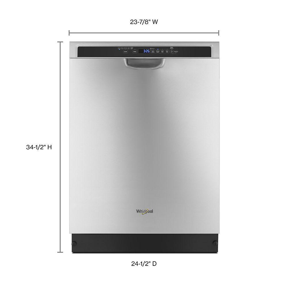 Stainless steel dishwasher with third level rack