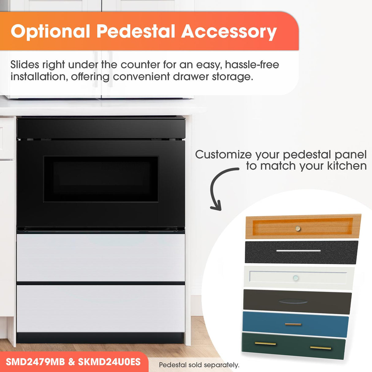 Sharp 24 in. 1.2 cu. ft. Deco Series Built-In Smart Microwave Drawer™ Oven with Easy Wave Open in Black