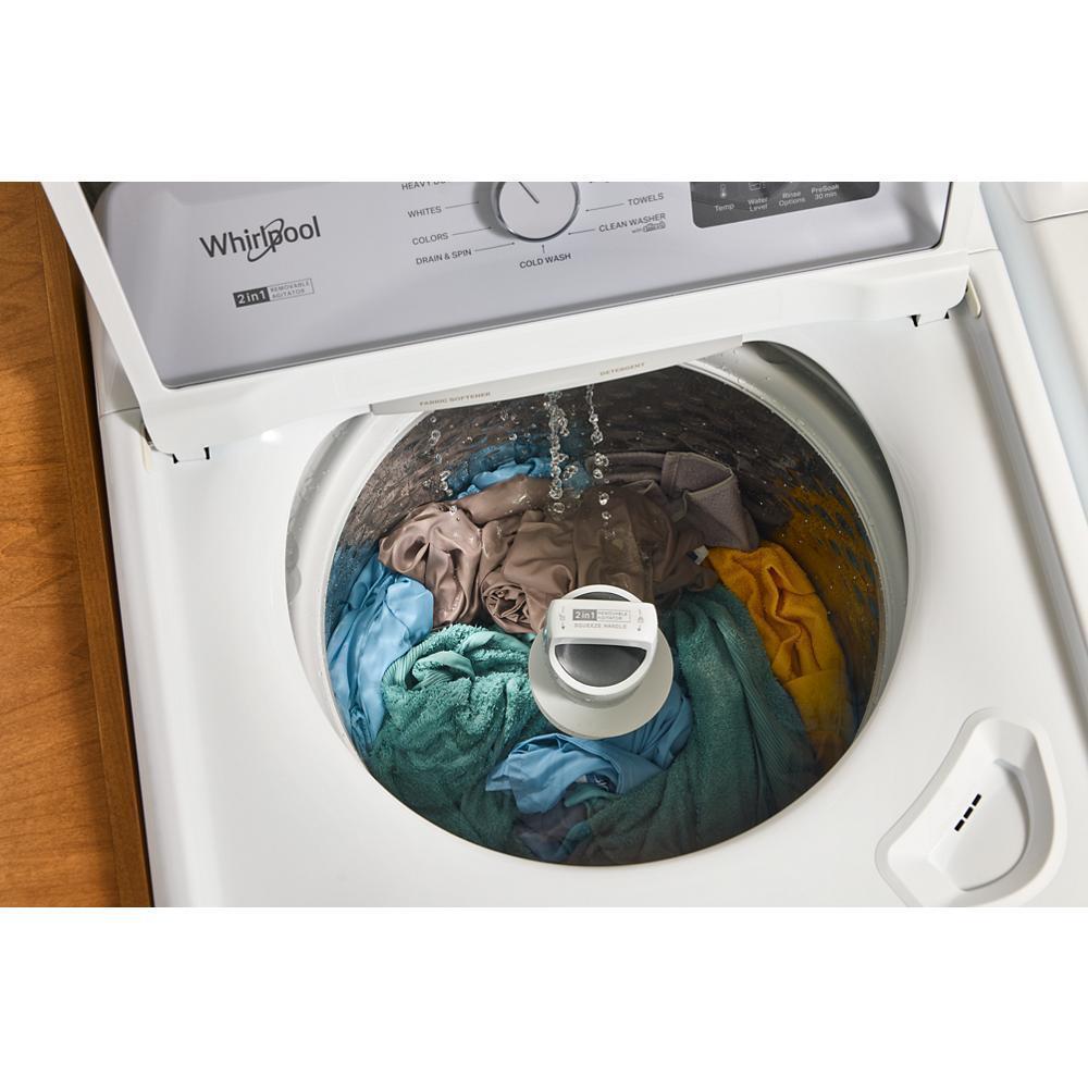 4.2-4.3 Cu. Ft. Whirlpool® Top Load Washer with 2-in-1 Removable Agitator and Soft Close Glass Lid