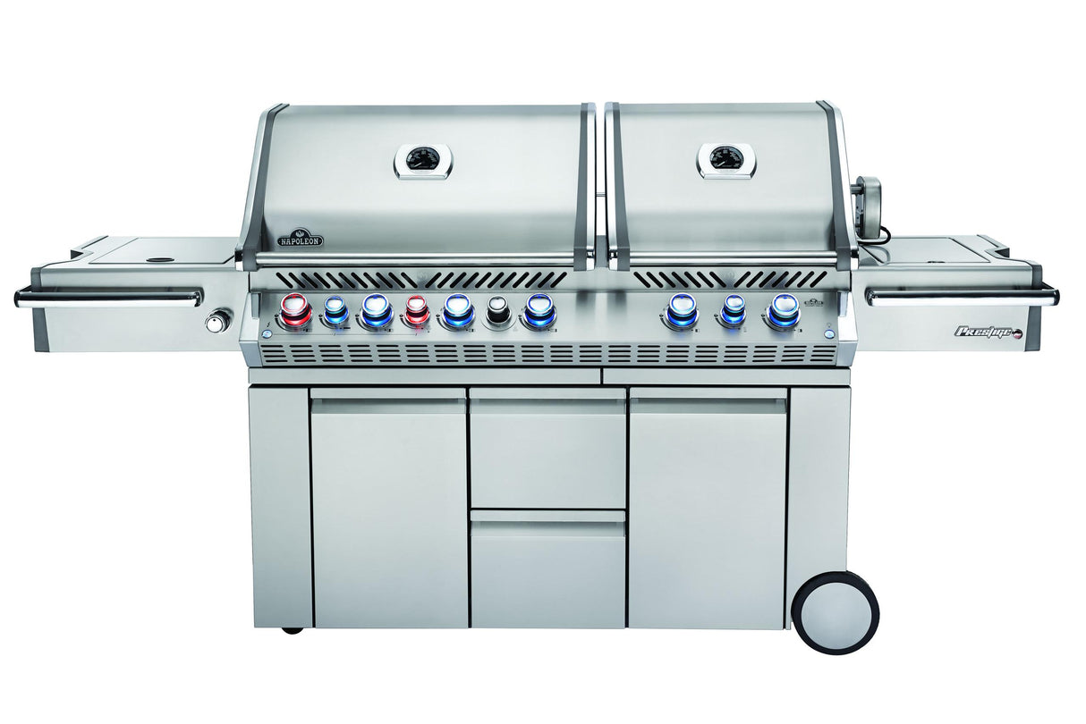 Napoleon's Prestige PRO™825 with side range burner and rear/internal infrared burners.