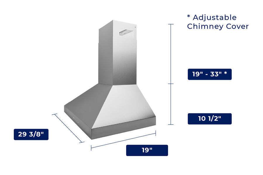 Hauslane Chef 30-in Convertible Stainless Steel Wall-Mounted Range Hood
