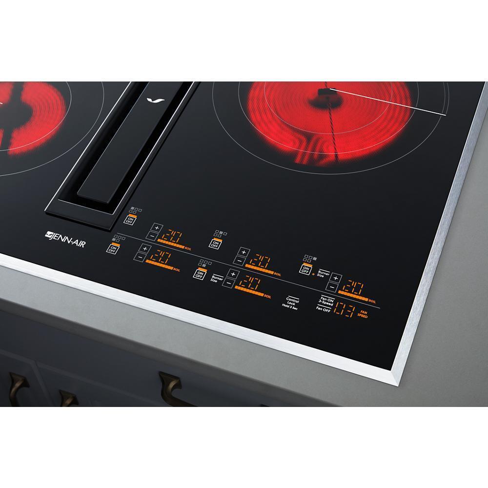 36" Oblivion Glass Electric Radiant Downdraft Cooktop with Tap Touch Controls