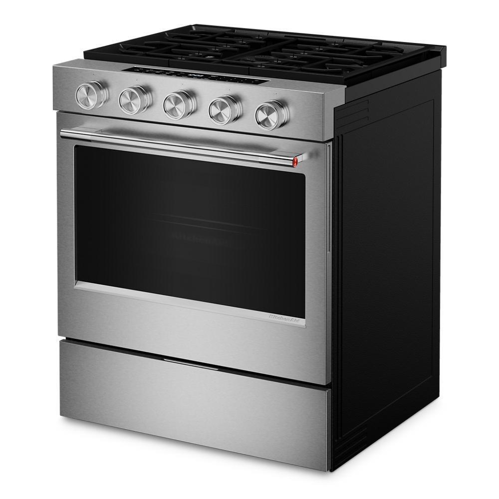 5.0 Cu. Ft. Smart Slide-in Gas Range with Convection Cooking Modes and 2-in-1 Burner