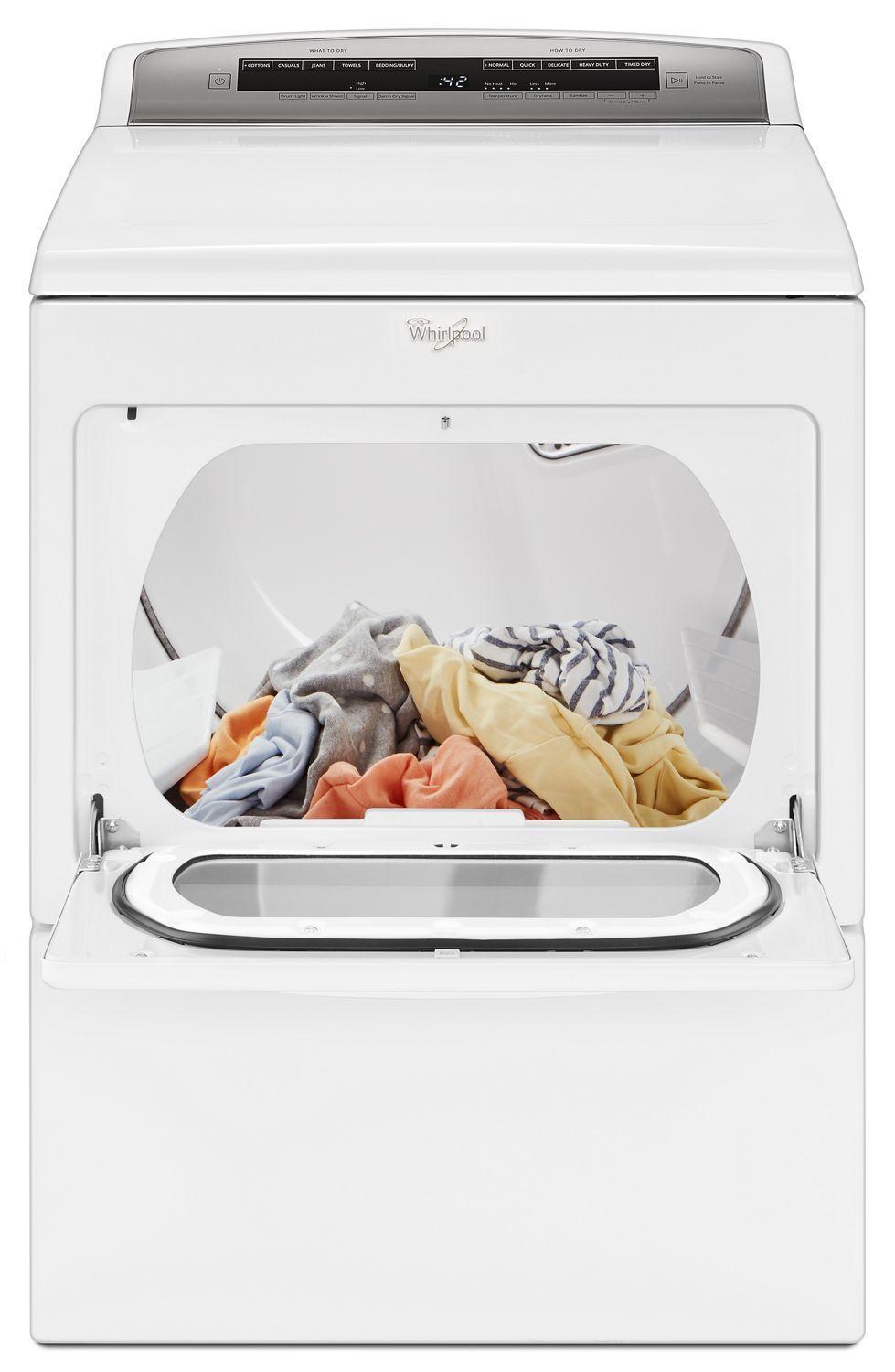 7.4 cu.ft Top Load HE Gas Dryer with AccuDry , Intuitive Touch Controls White