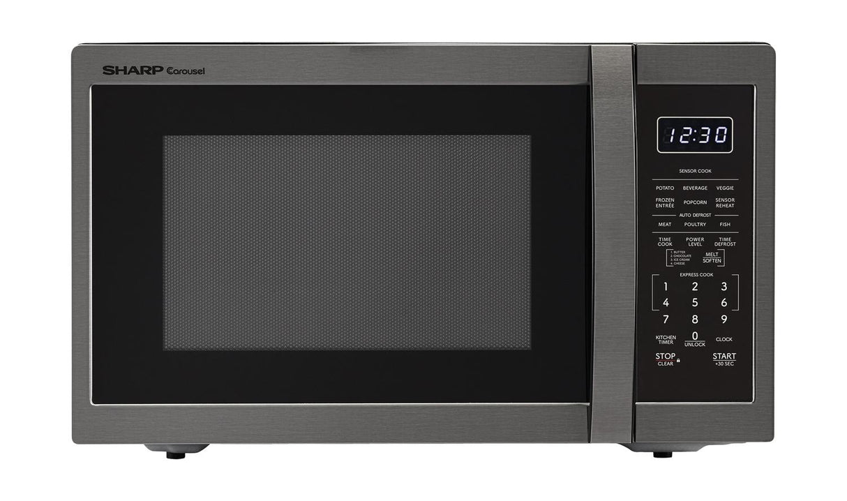 Sharp 1.4 cu. ft. 1100W Black Stainless Steel Countertop Microwave Oven