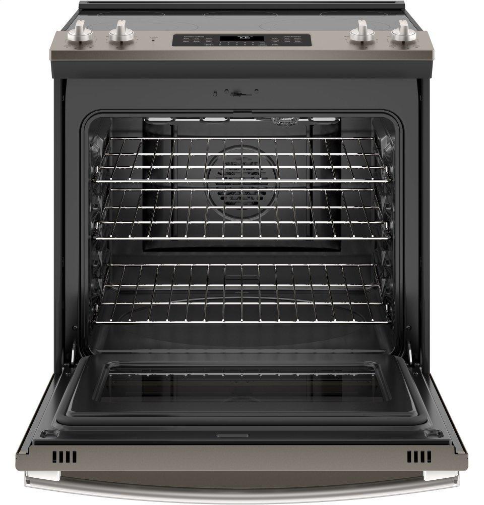 GE® 30" Slide-In Electric Convection Range