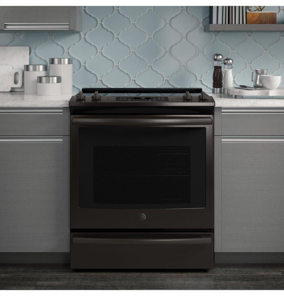 GE® 30" Slide-In Electric Convection Range