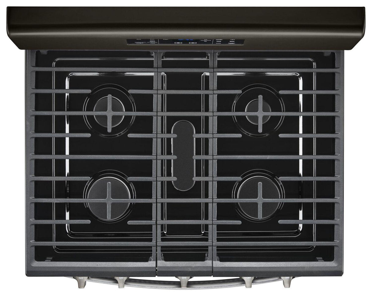 5.0 cu. ft. Freestanding Gas Range with Center Oval Burner Black Stainless