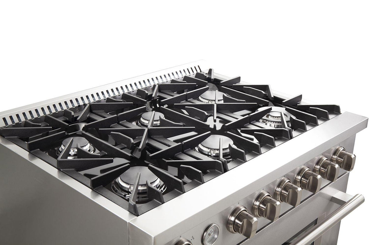 Forno - Silver Professional 36" Freestanding Gas Range
