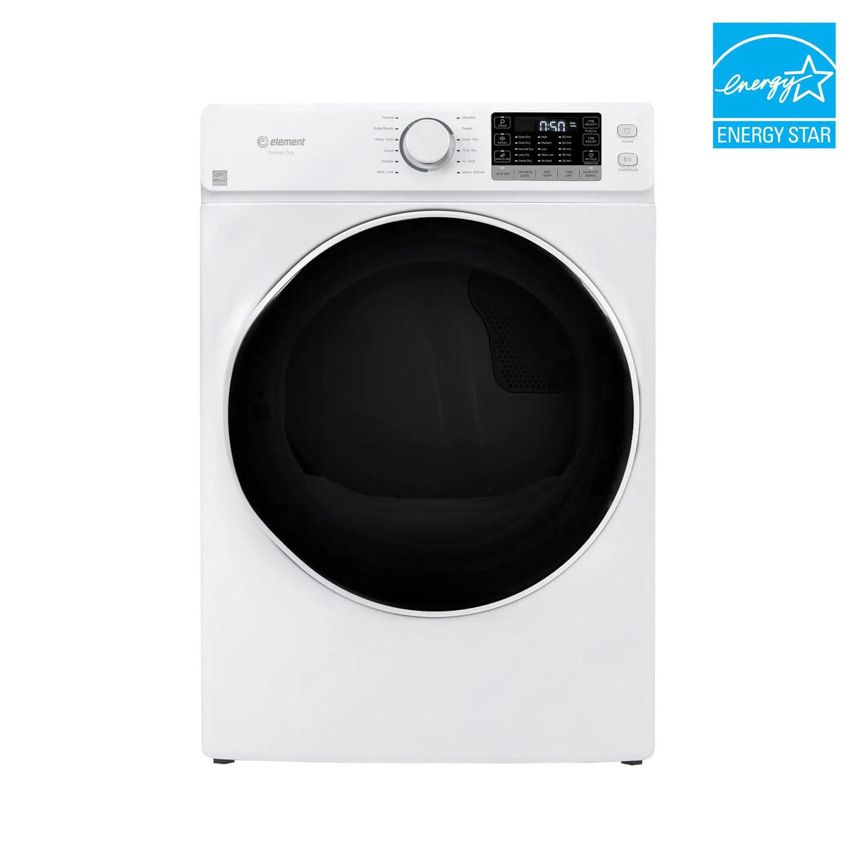 Element Electronics 8.0 cu. ft. Front Load Gas Dryer - White (EFD8027GBW)
