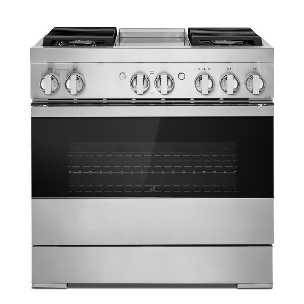 NOIR™ 36" Dual-Fuel Professional Range with Chrome-Infused Griddle