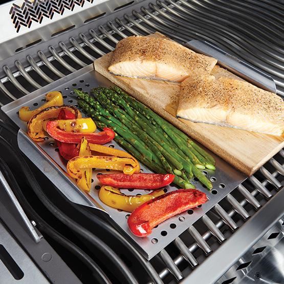 Stainless Steel Multi-functional Topper with Cedar Plank