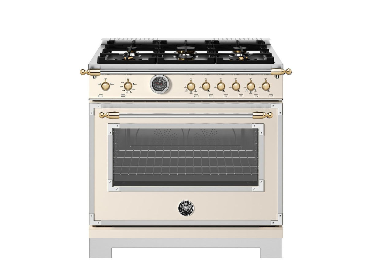36" Heritage Series range - Gas Oven - 6 brass burners