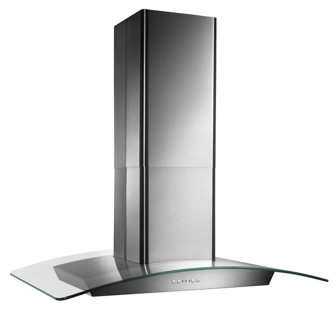 DISCONTINUEDBroan® Elite 35-3/8-Inch x 25-5/8-Inch Convertible Curved Glass Canopy Island Range Hood, 520 Max Blower CFM
