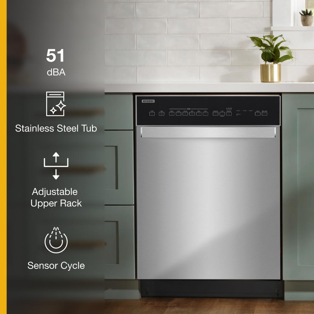 Quiet Dishwasher with Stainless Steel Tub