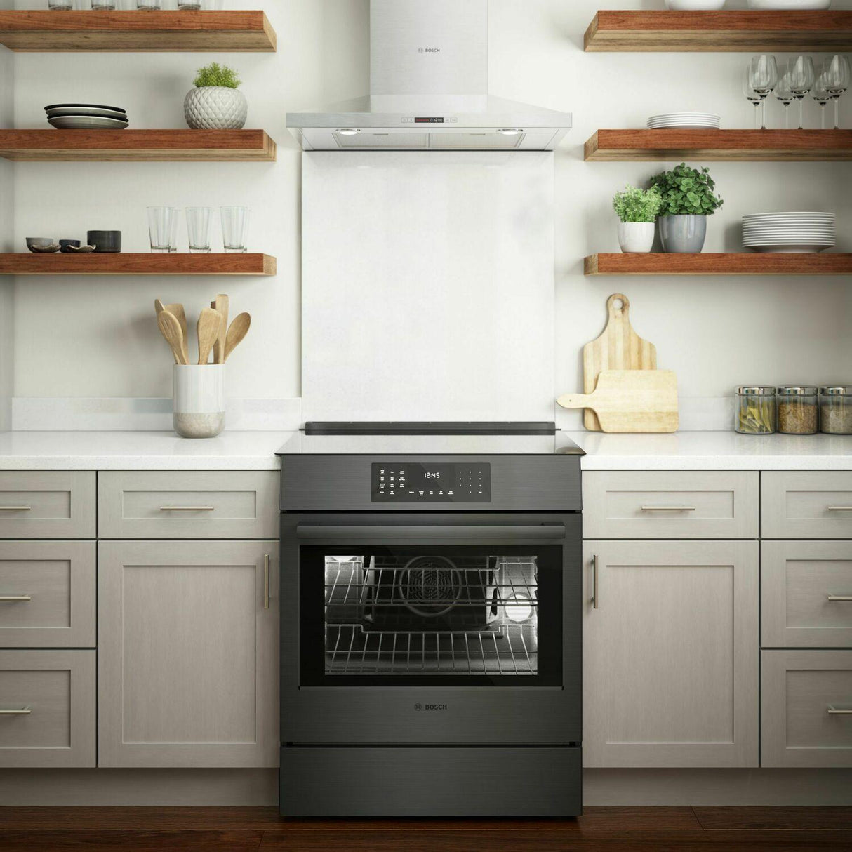 800 Series Induction Slide-in Range 30'' Black Stainless Steel HII8046U