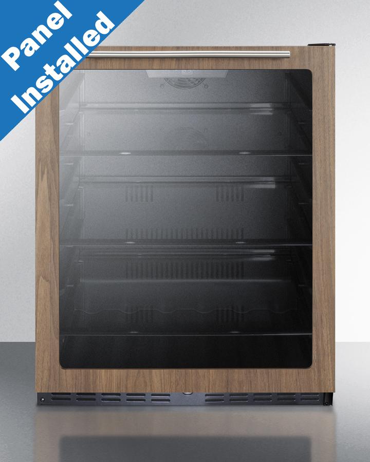 24" Wide Built-in Beverage Center With Wood Door Trim, ADA Compliant