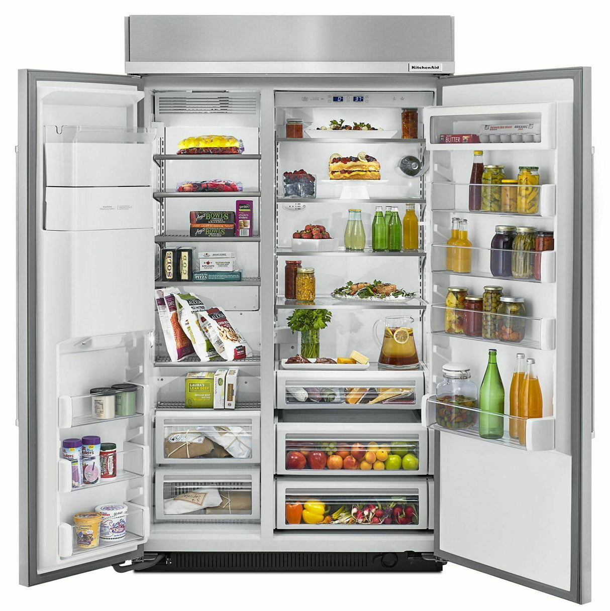 29.5 cu. ft 48-Inch Width Built-In Side by Side Refrigerator - Stainless Steel