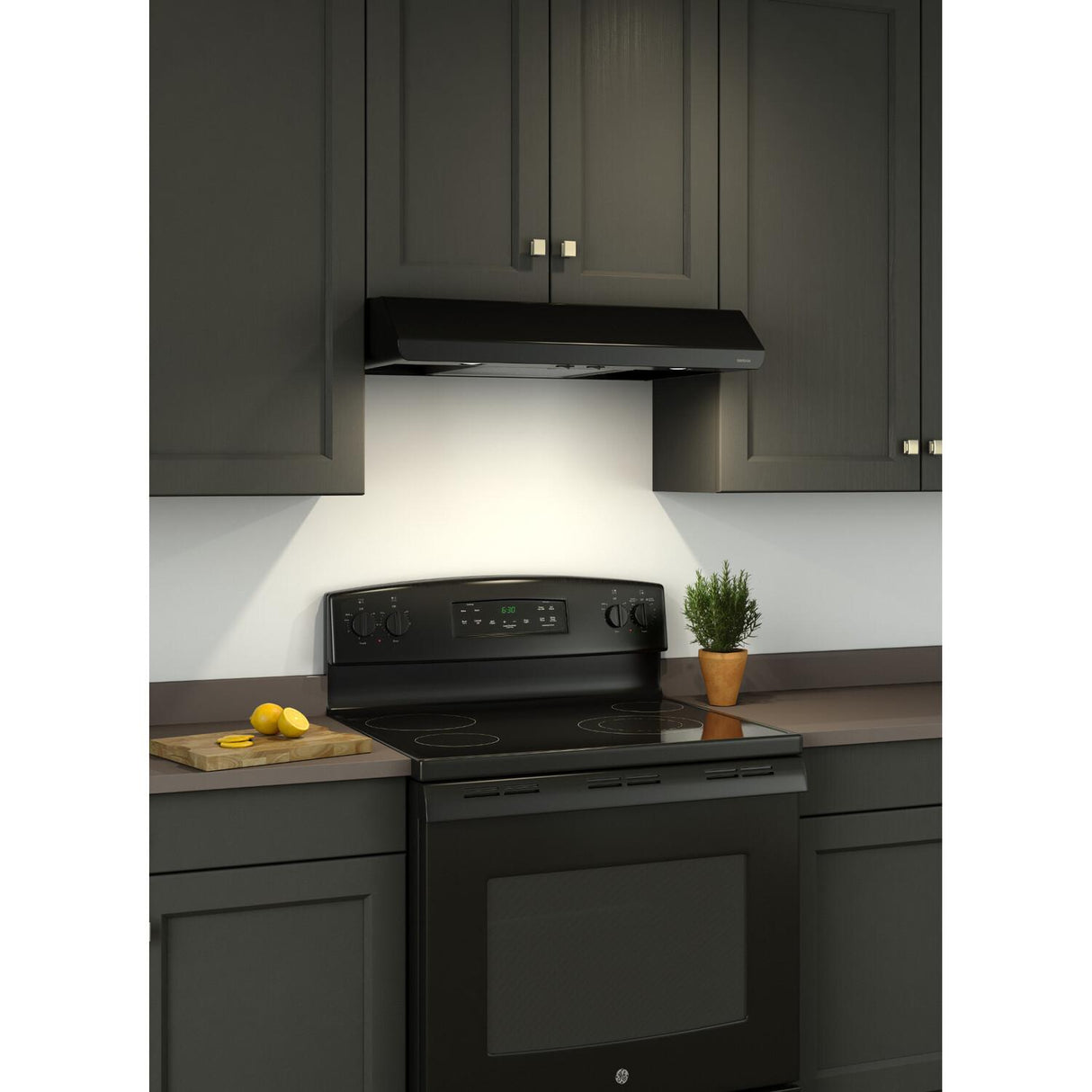 Broan® 30-Inch Convertible Under-Cabinet Range Hood, 300 Max Blower CFM, Black