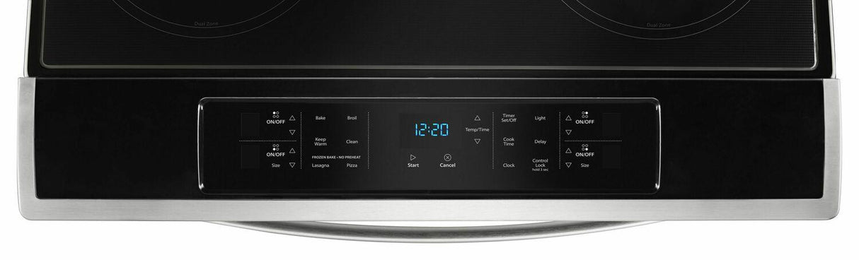 4.8 cu. ft. Guided Electric Front Control Range With The Easy-Wipe Ceramic Glass Cooktop - Black-on-Stainless