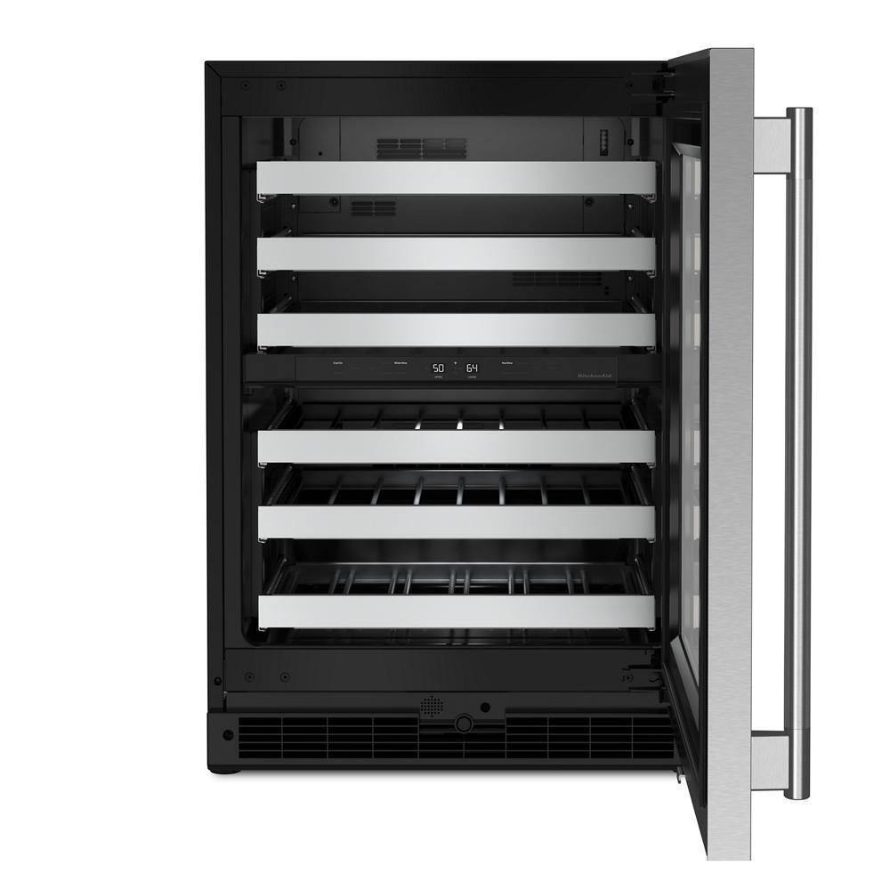 24" Undercounter Wine Cellar with Full-Extension Metal-Front Racks