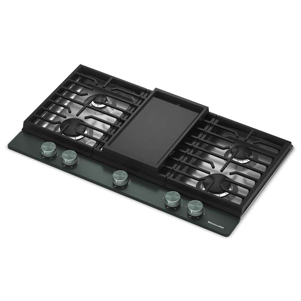 KitchenAid® 36 in. Gas Cooktop with 5 Burners and Integrated Wok Grate