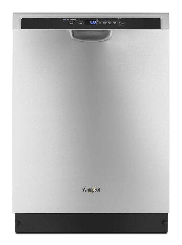 Stainless steel dishwasher with third level rack